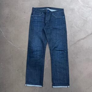 3x1 NYC M5 Low Rise Slim Selvedge Jeans 33x30 Made in USA Indigo Denim